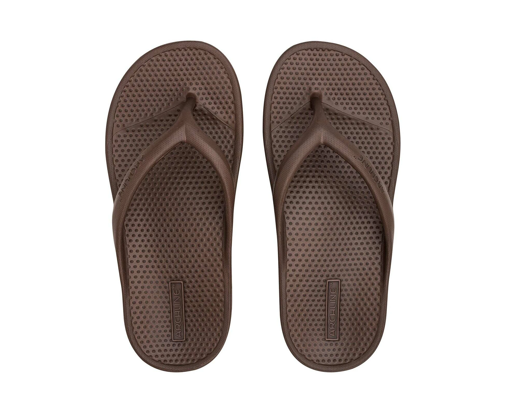 Archline Orthotic Foam Thongs Arch Support Flip Flops Orthopedic Rebound - Brown