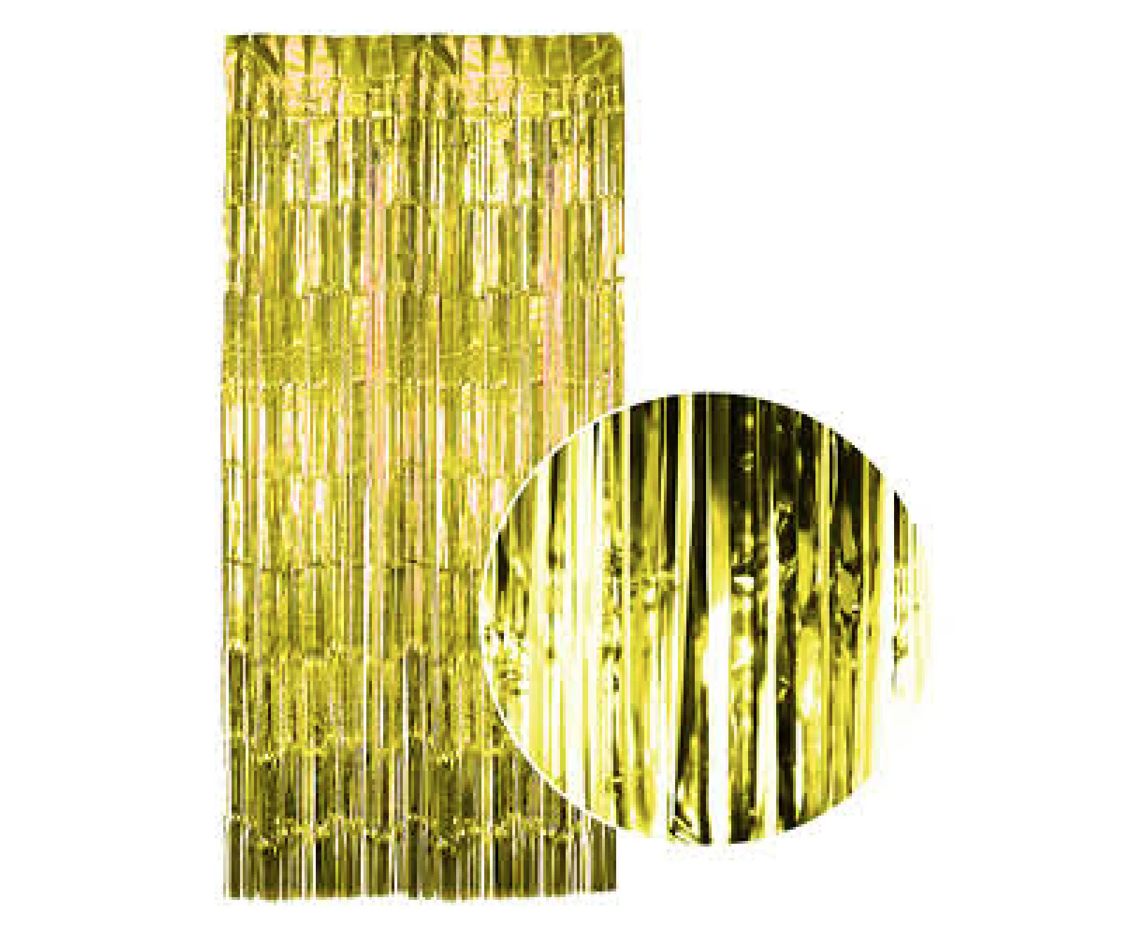 Tinsel Curtain Foil Metallic Fringe Backdrop Party Door Decorations - (200cm x 100cm) - Yellow/Gold