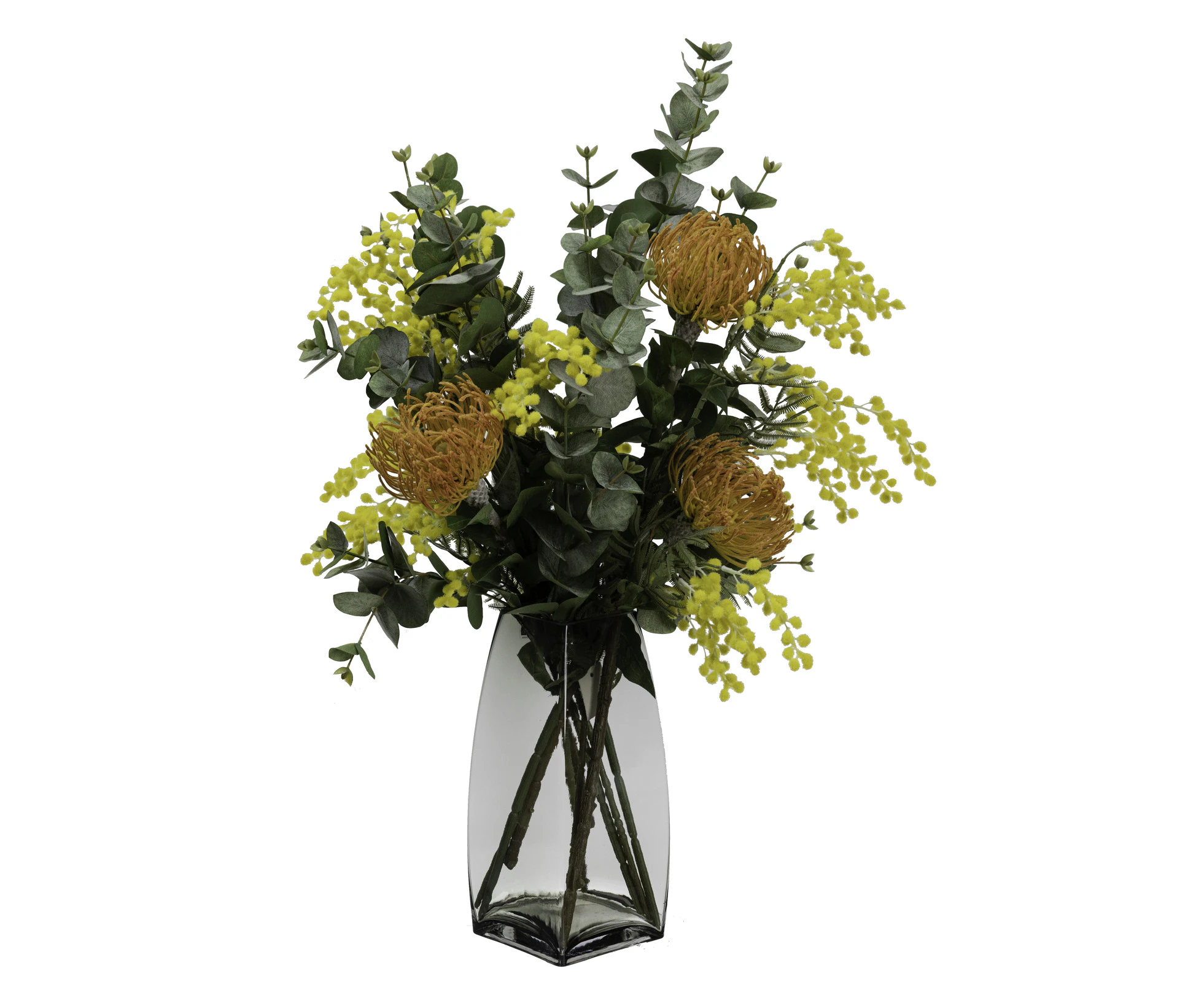 72cm Leucospermum & Mimosa Arrangement Artificial Flowers Floral Decor Plant