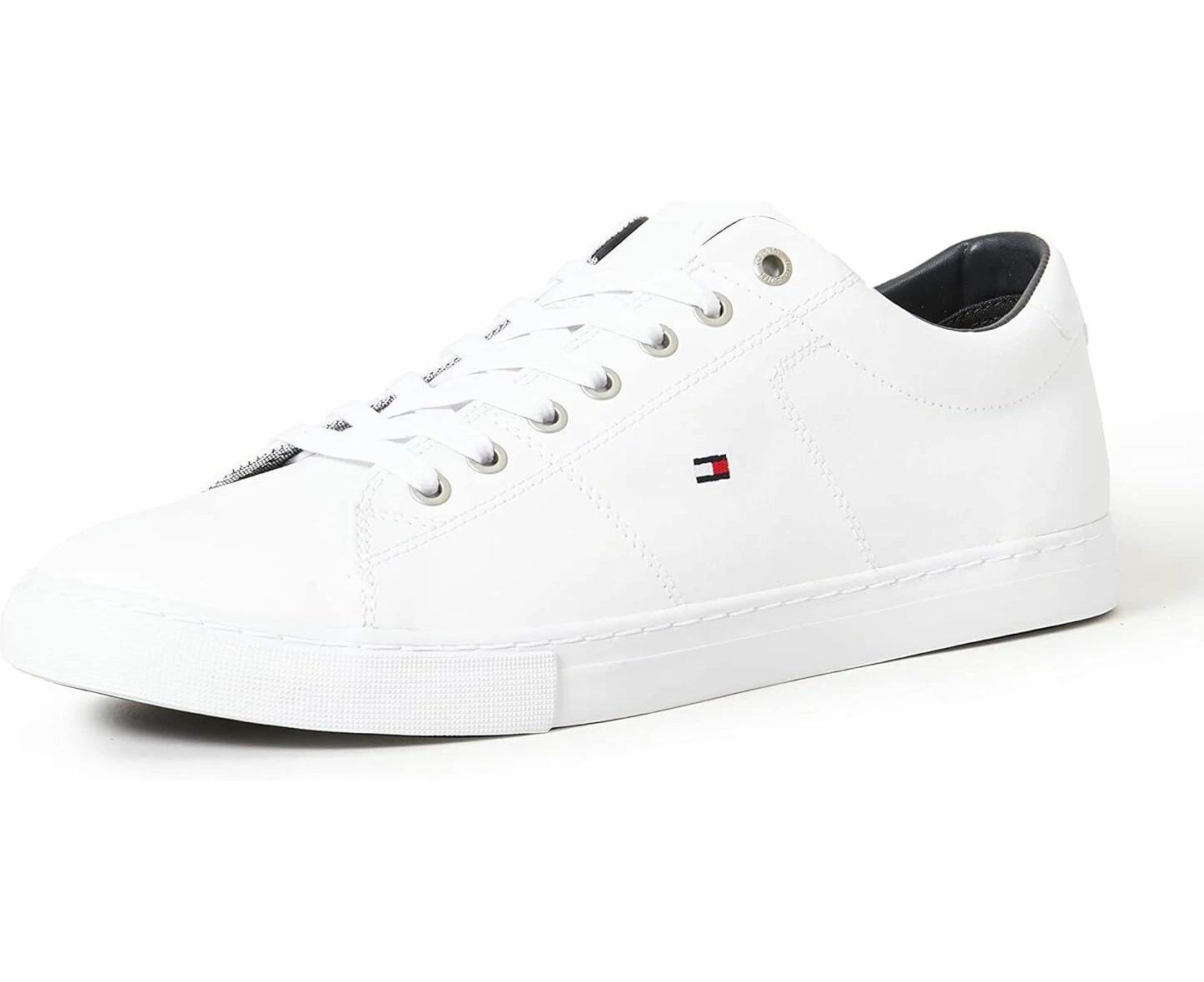 Tommy Hilfiger Mens Essential Leather Sneakers Shoes - White