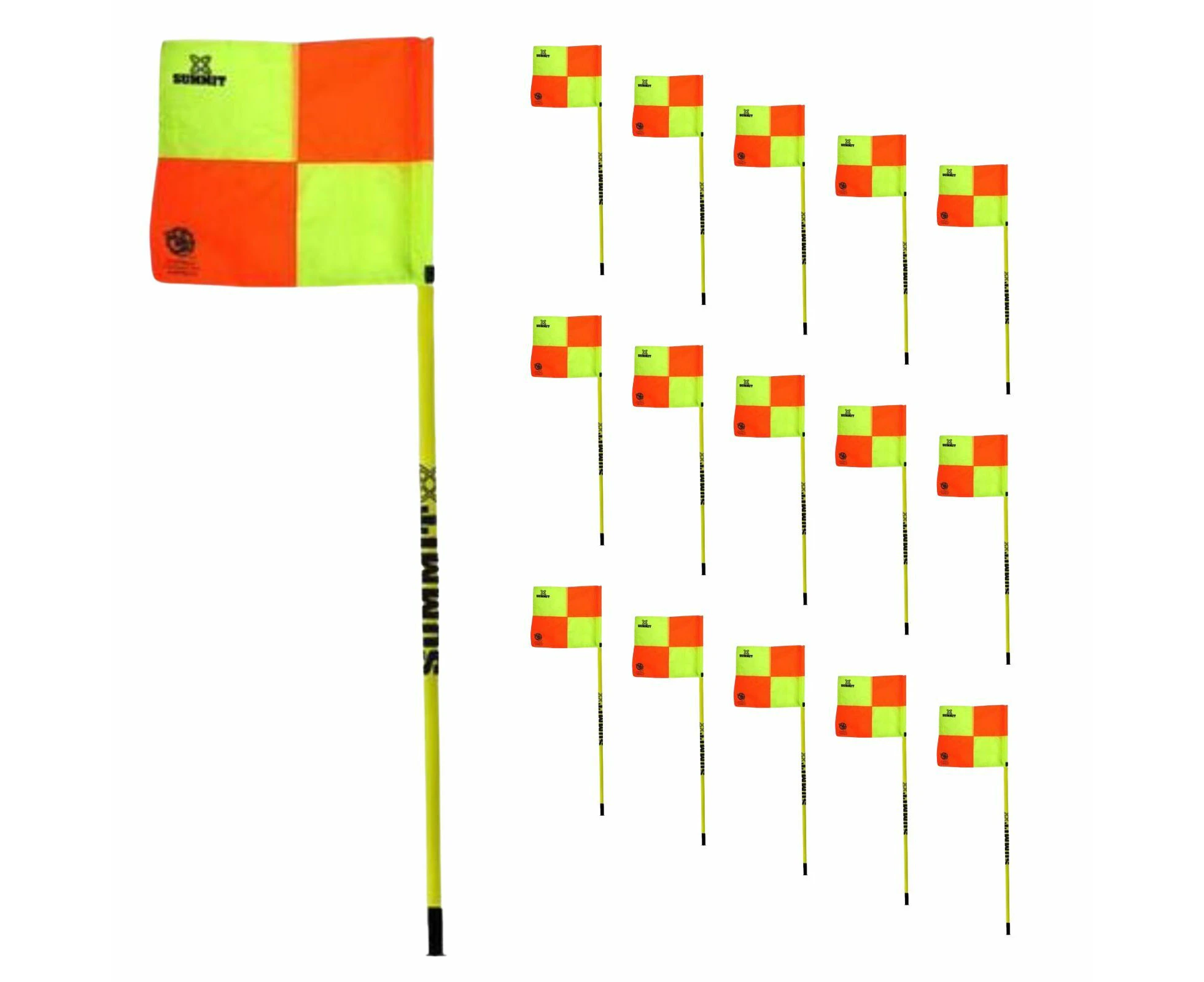 Soccer Corner Flag 150cm x 2.5cm FFA Approved Football - Pack of 16 w Removable Spike