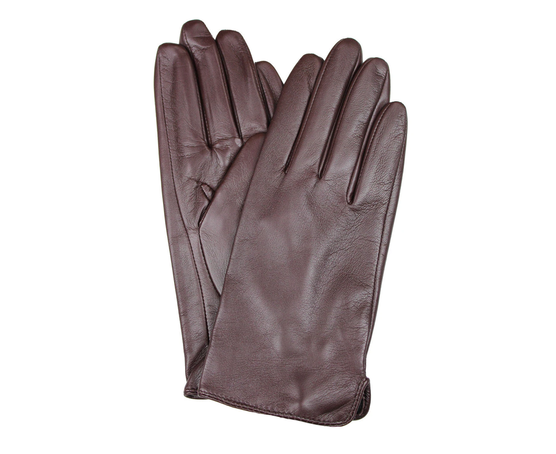 Dents Womens Classic Leather Gloves Winter Warm Soft Smooth Grain - Chocolate