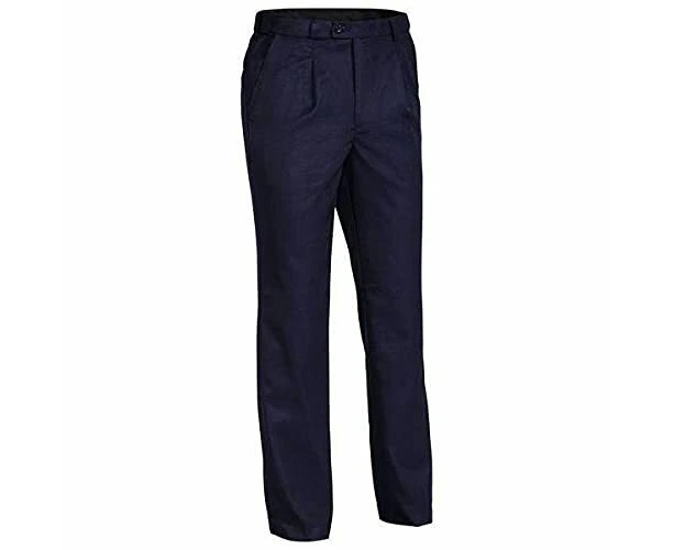 Mens Permanent Press Trousers Pants - Navy