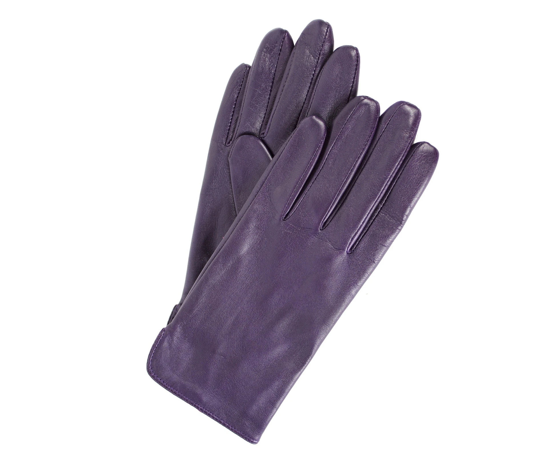 Dents Womens Classic Leather Gloves Winter Warm Soft Smooth Grain - Purple