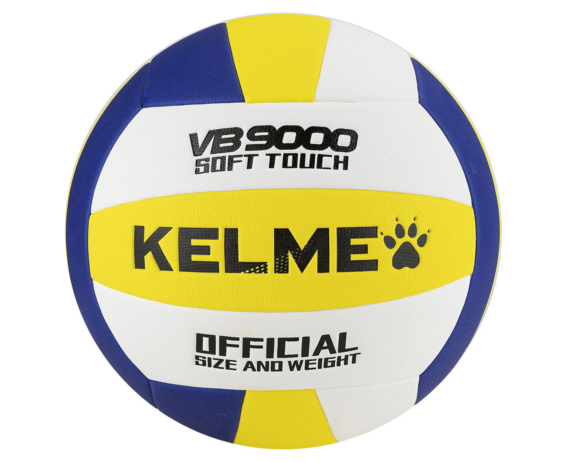 KELME Volleyball Volley Ball Size 5 Official Indoor/Outdoor - White/Dark Blue/Yellow