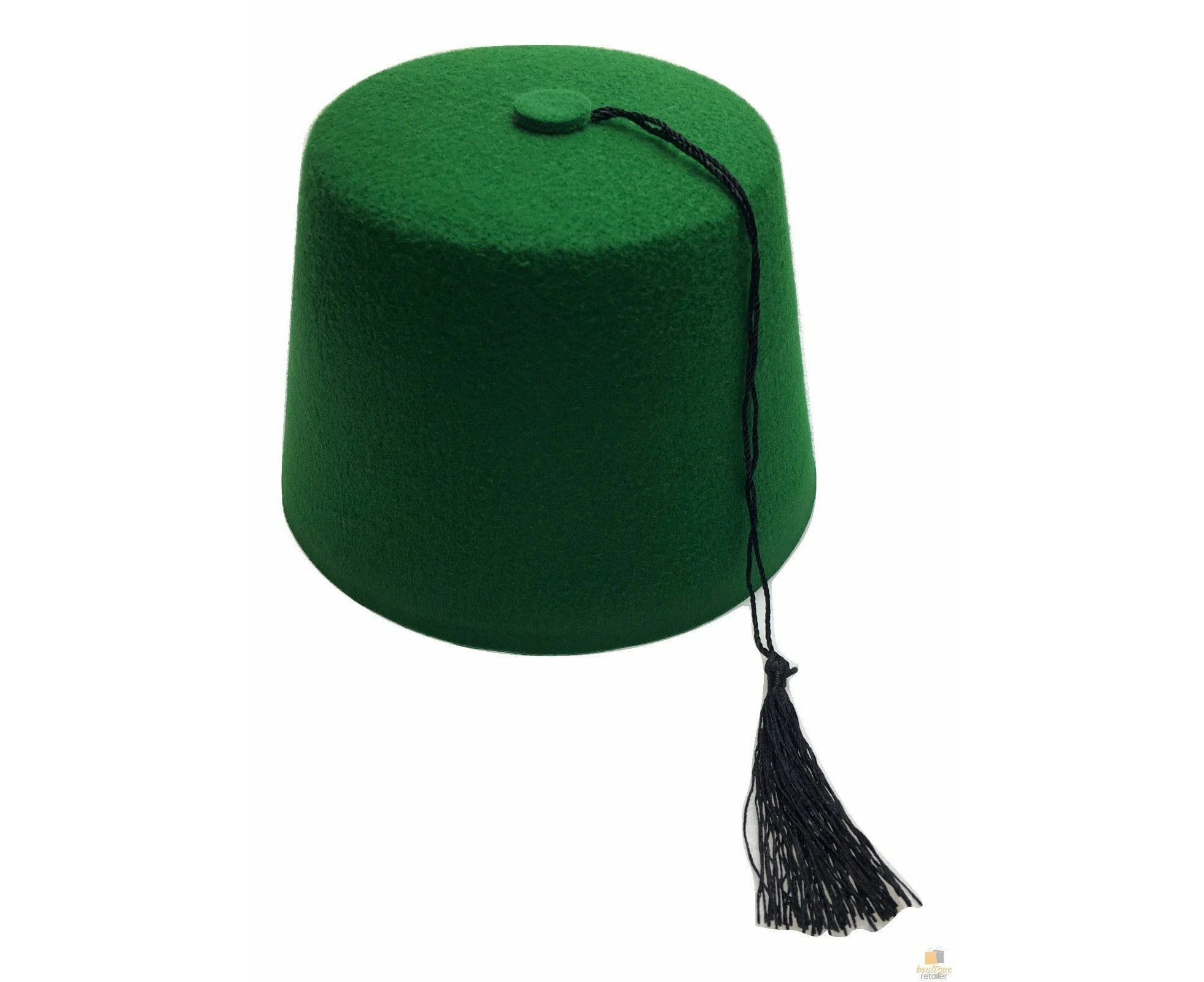 TURKISH HAT Red Green Fez Tarboosh Dress Up Costume Party Moroccan - Green