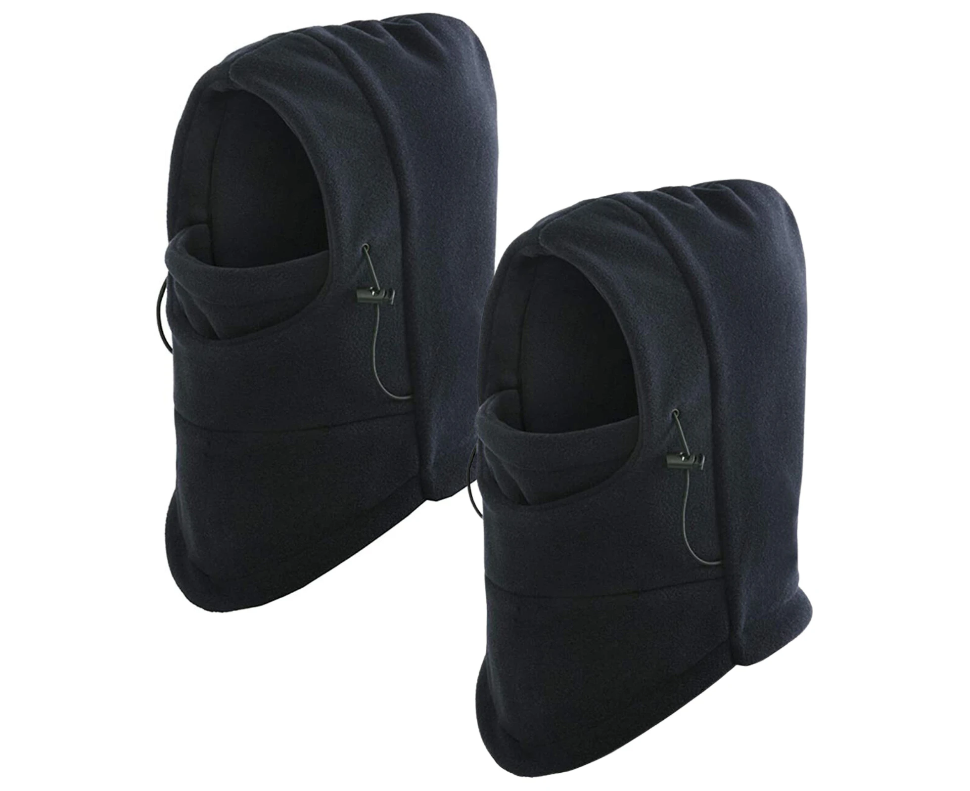 2x Windproof Thermal Fleece Balaclava Beanie Hat Full Face Mask Ski - Black