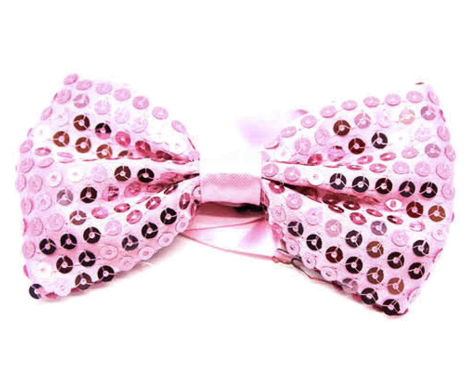 GLITTER SEQUIN BOW TIE Costume Fancy Dress Dance Fancy Shiny Party Bowtie - Light Pink