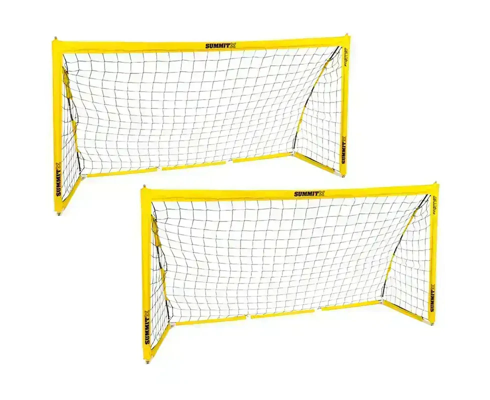 2x Summit Pop Up Fastnet Soccer Goal Futsal Football Portable Flexible 1.5m x 0.9m