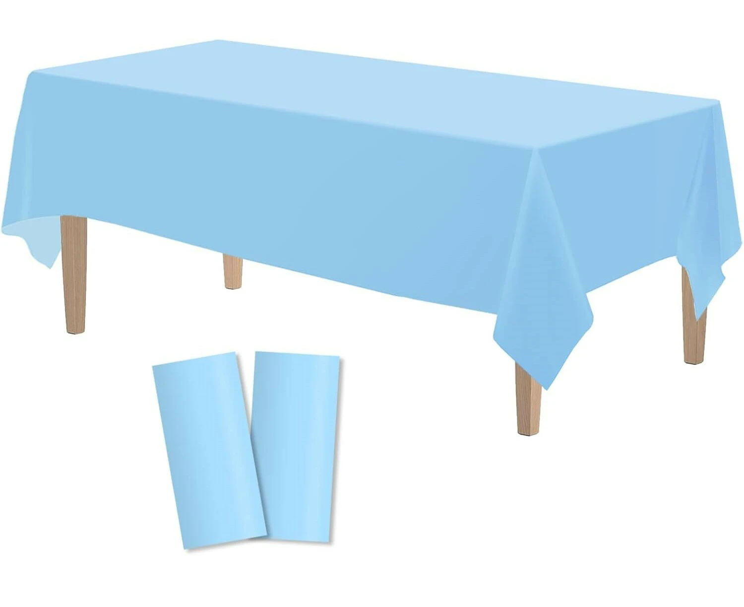 Table Cloth Cover Reusable & Washable Xmas Party 137cm x 274cm (54"x108") in Sky Blue