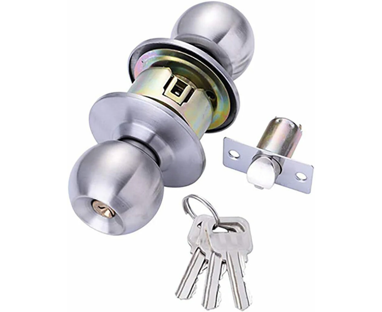 Entrance Door Handles Set Passage Entry Door Lock Knobs Privacy Locks + 3 Keys