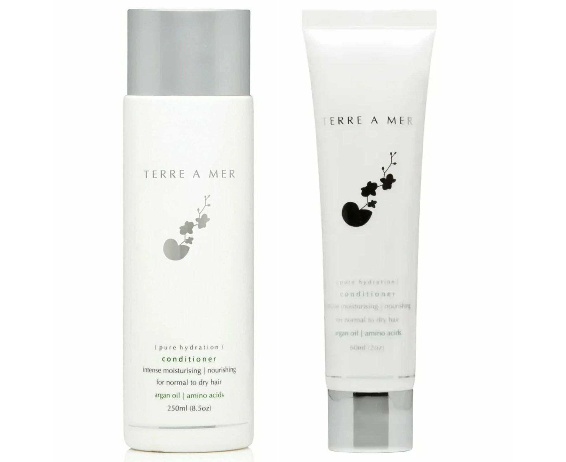 2pc Set Terre A Mer Pure Hydration Conditioner 60ml Travel Size & 250ml