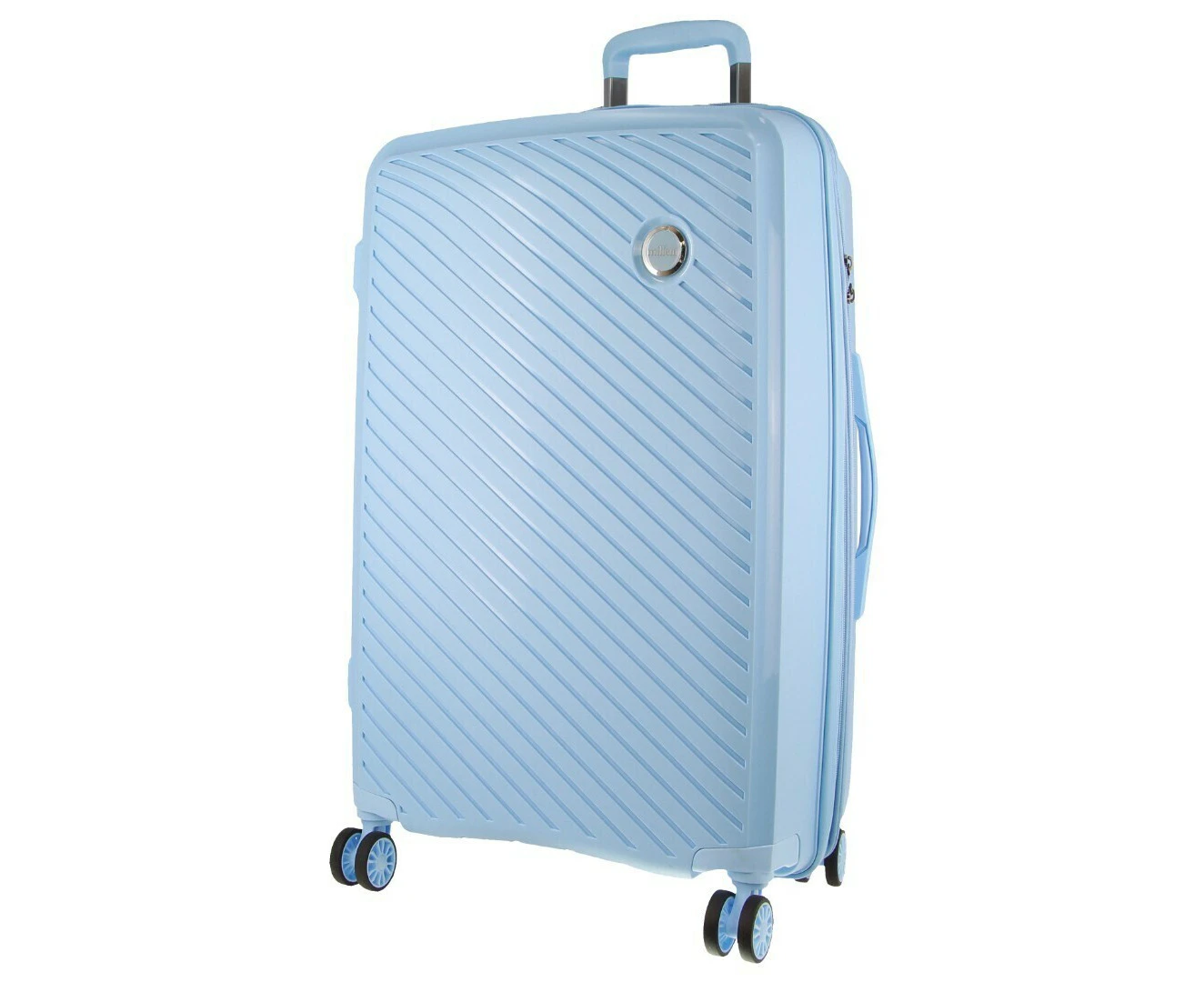 Monaco Checked Luggage Bag Travel Carry On Suitcase 75cm (124L) - Blue