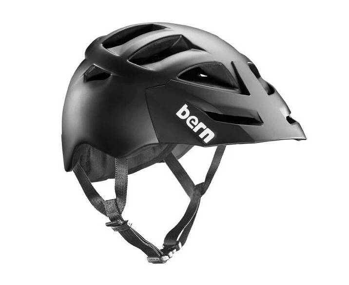 Bern Mens Morrison Cycling Bike Helmet w/ Hard Visor - Matte Black - S/M