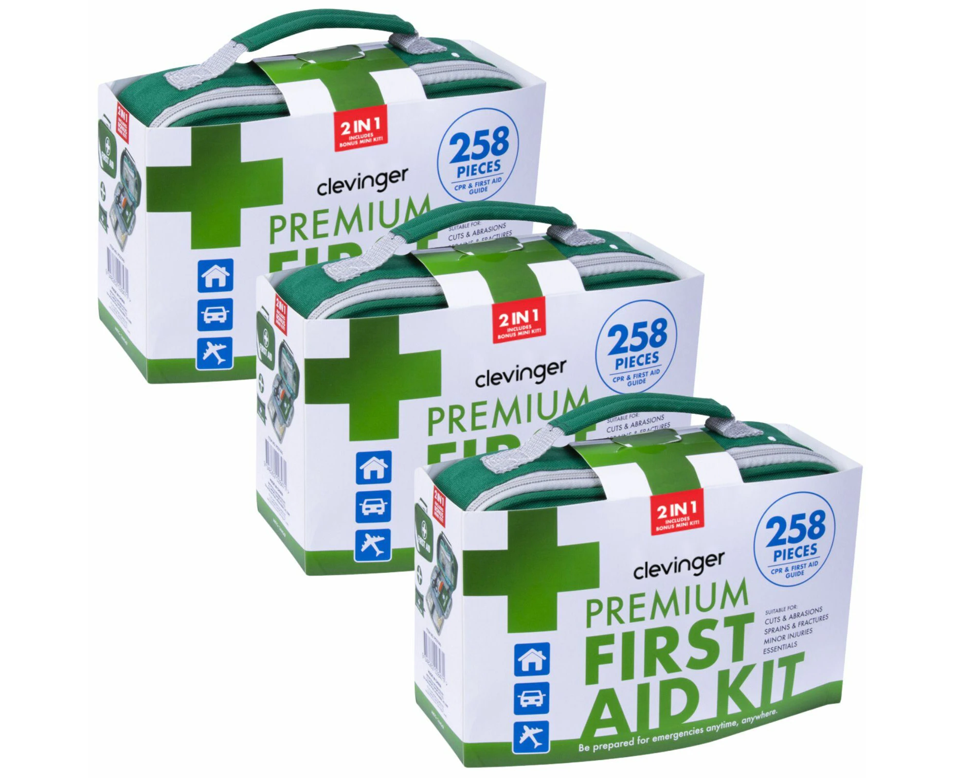 3x 258pcs Premium First Aid Kit Medical Travel Set Emergency Family Safety