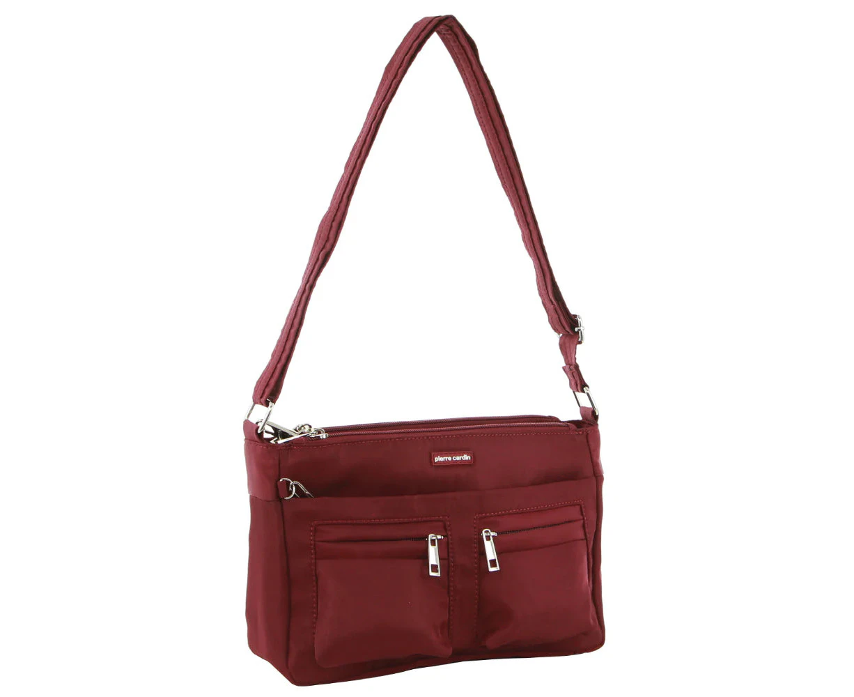 Pierre Cardin Anti-Theft Cross Body Bag Slash Proof RFID Blocking - Wine