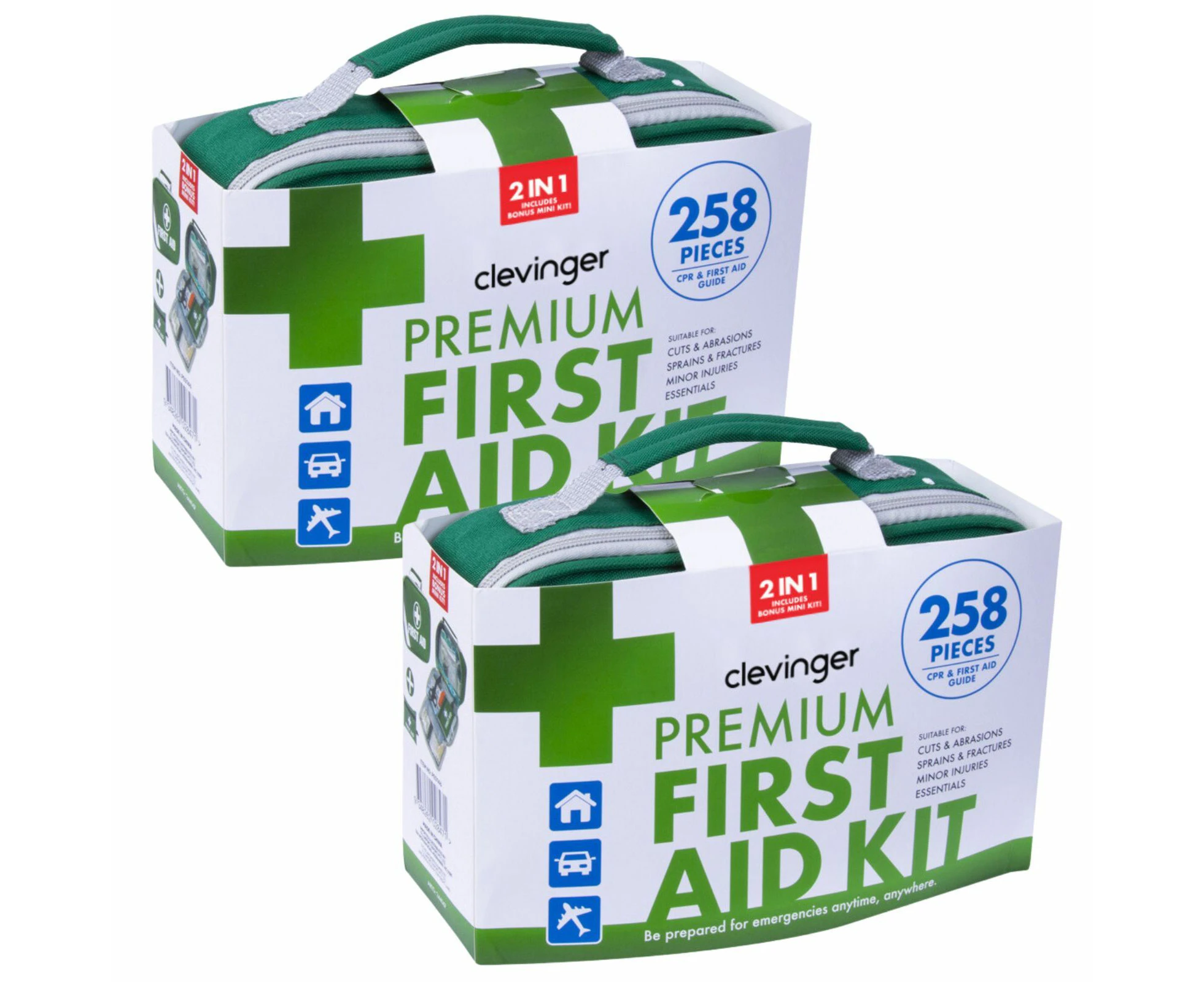 2x 258pcs Premium First Aid Kit Medical Travel Set Emergency Family Safety