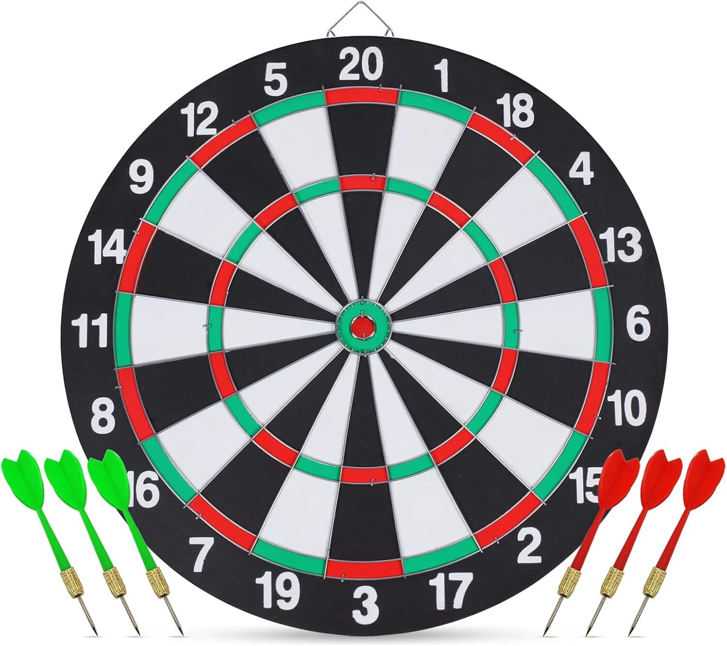 15" Dartboard Dart Board with Steel Darts Professional Competition Party Game