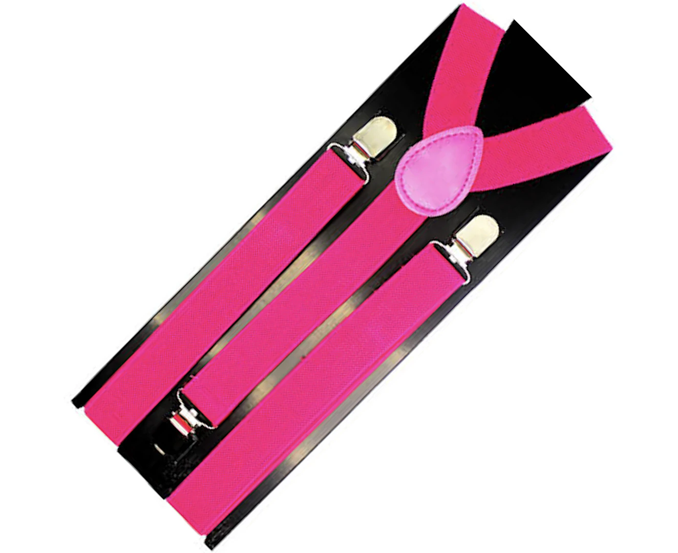 Mens Suspenders Braces Adjustable Strong Clip On Elastic Formal Wedding Slim - Pink