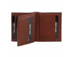 Pierre Cardin Mens Slim Bi-Fold Leather Wallet Rustic w/ RFID Protection in Brown