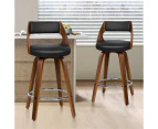 ALFORDSON 2x Eden Wooden PU Seat Bar Stools Black