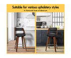 ALFORDSON 2x Eden Wooden PU Seat Bar Stools Black