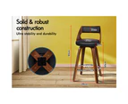 ALFORDSON 2x Eden Wooden PU Seat Bar Stools Black