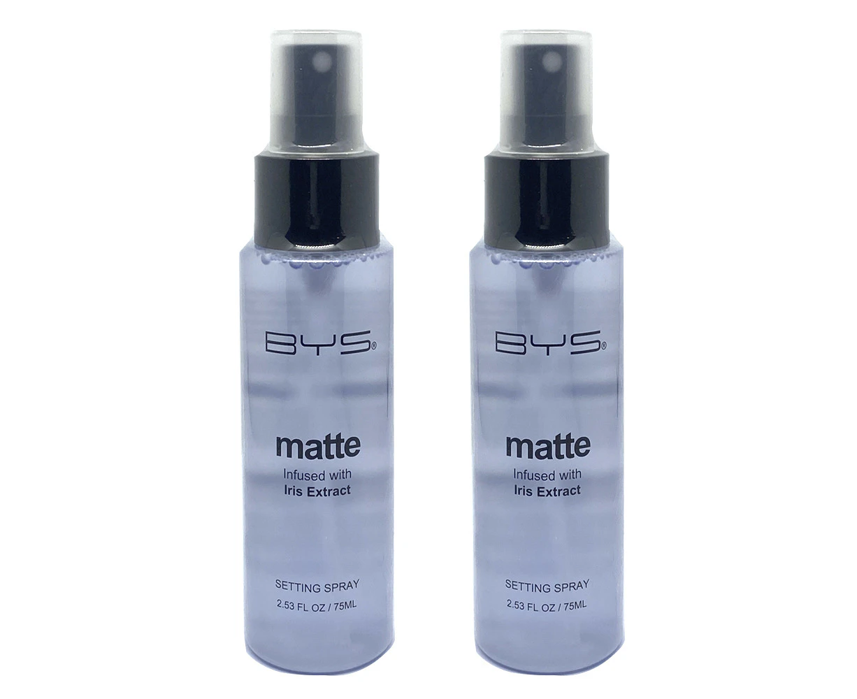 2x BYS Matte Face Makeup 75ml Setting Spray Lightweight Mist w/ Iris Extract