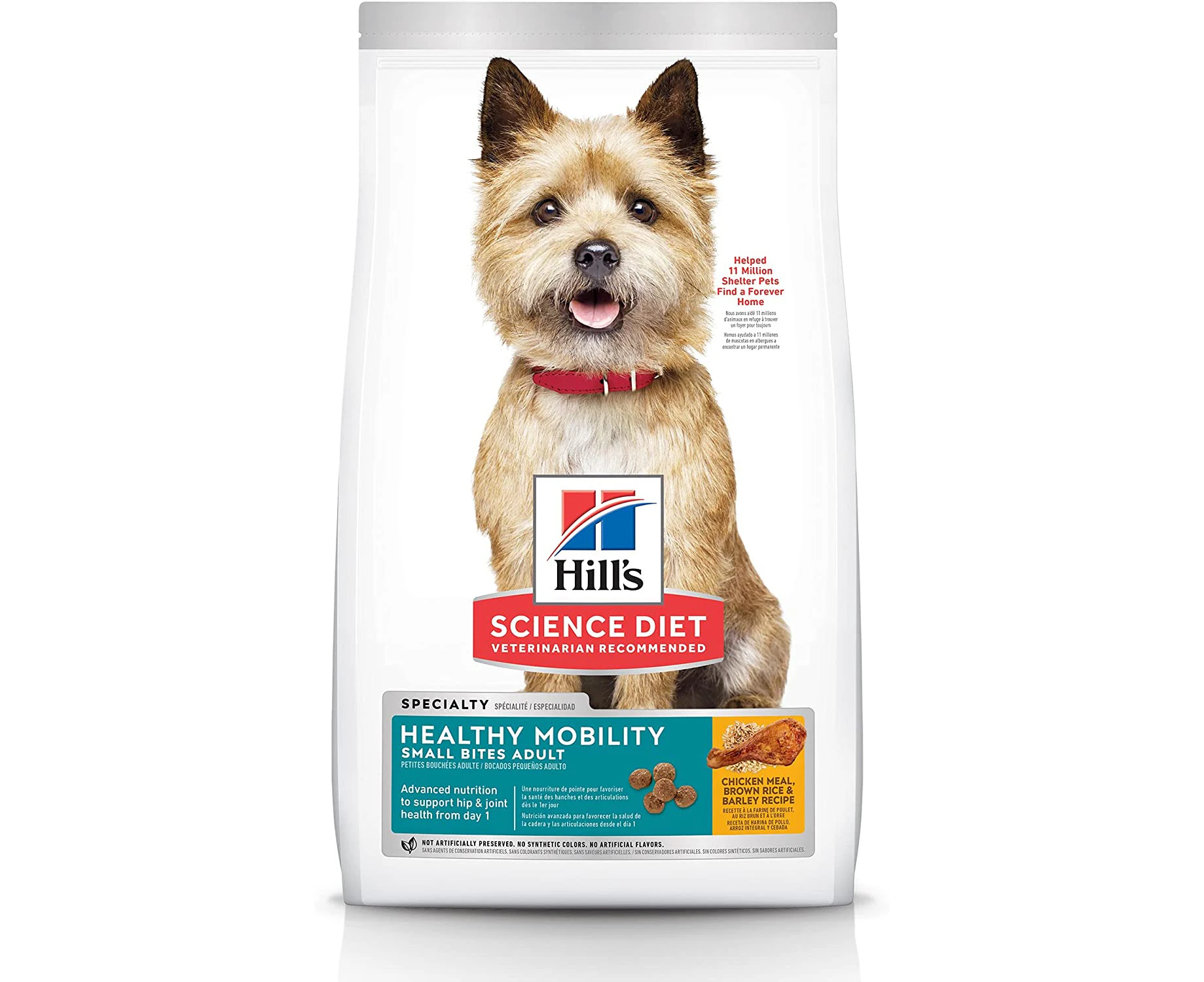 Hill's Science Diet Healthy Mobility Adult Small Bites, Chicken Meal, Brown Rice and Barley Recipe, Dry Dog Food for Joint Health, 1.81kg Bag