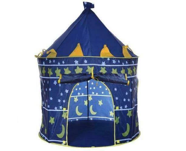 Kids Playhouse Blue Castle Play Tent - Pop Up Castle Blue Boys