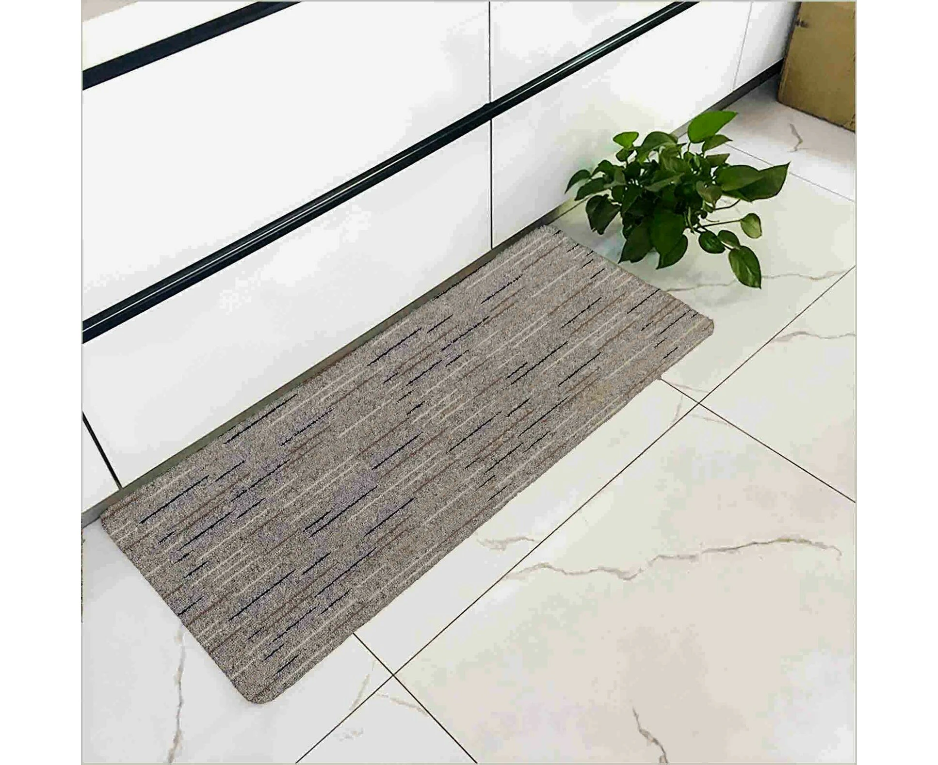 10MM Non-Slip Home Kitchen Door Mat Machine Washable Floor Rug Carpet Thick L Grey