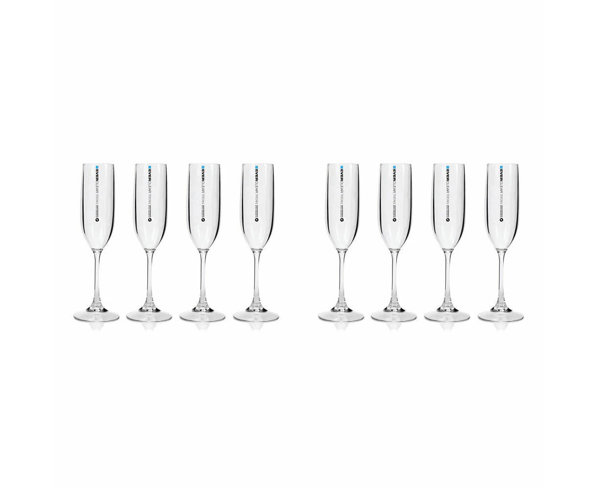 8pc Everclear Tritan Plastic Champagne Flute Party Drinkware Set 145ml Clear