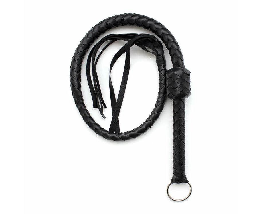 116.5cm Extra Long Faux Leather Bondage Whip