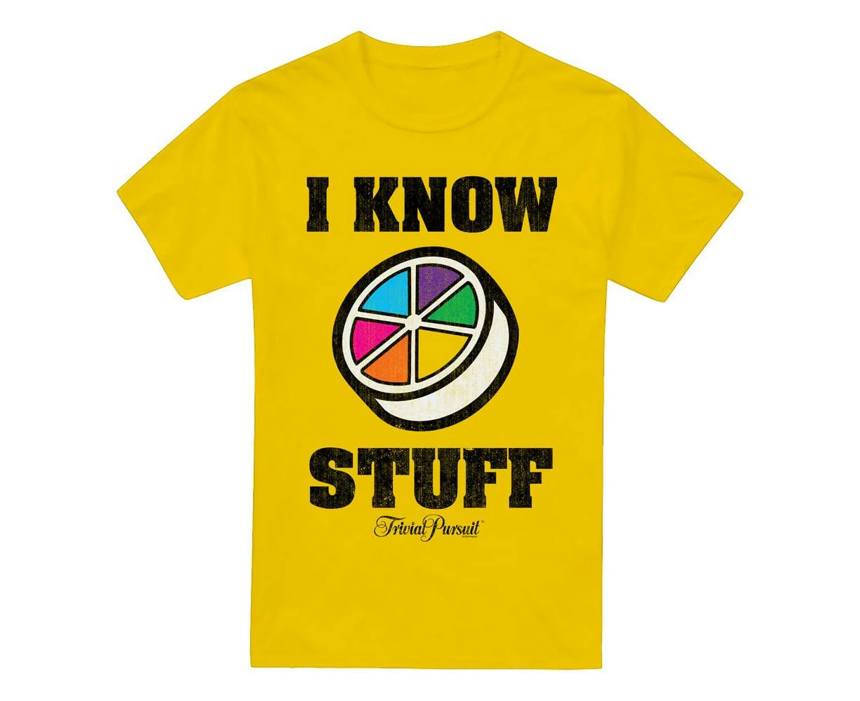 Trivial Pursuit Mens I Know Stuff T-Shirt (Yellow) - TV5204