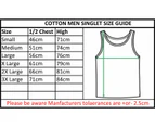 2 Pack Mens Cotton Blank Plain Basic Crew Neck Tank Top Singlet T-Shirt Bulk Classic Regular Fit - White