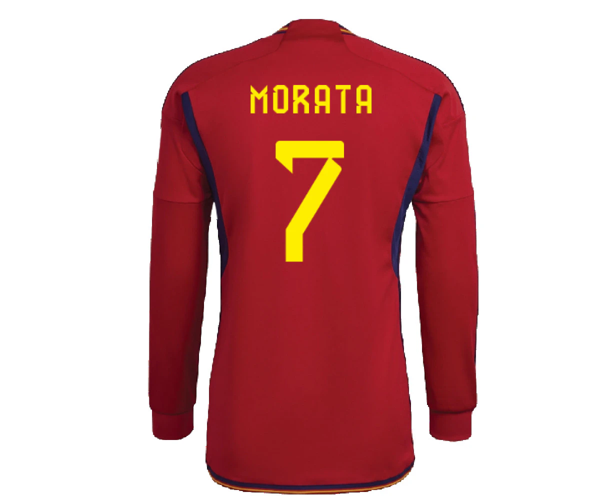 2022-2023 Spain Long Sleeve Home Shirt (MORATA 7)