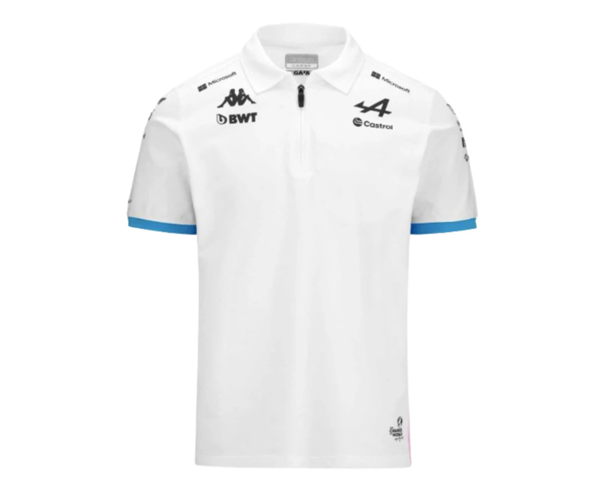 2024 Alpine BWT Mens Team Polo Shirt (White)