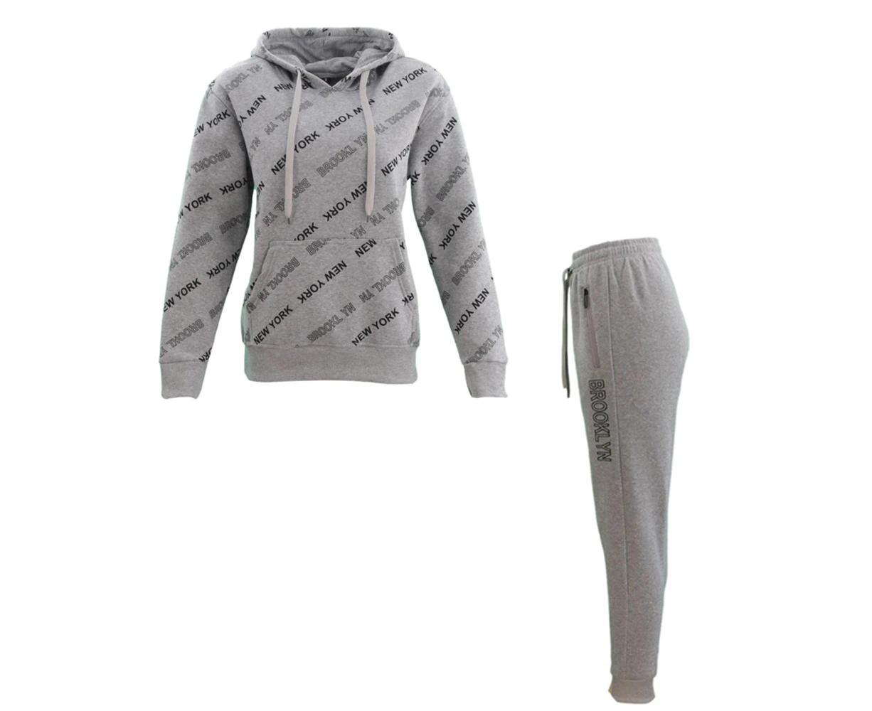 FIL Women's Fleece Hoodie Tracksuit Set - Brooklyn/Light Grey