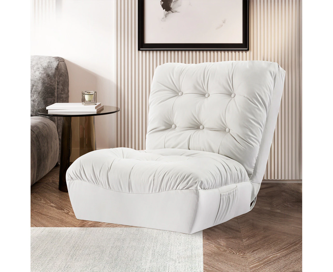 Levede Accent Floor Chair Adjustable Backrest White