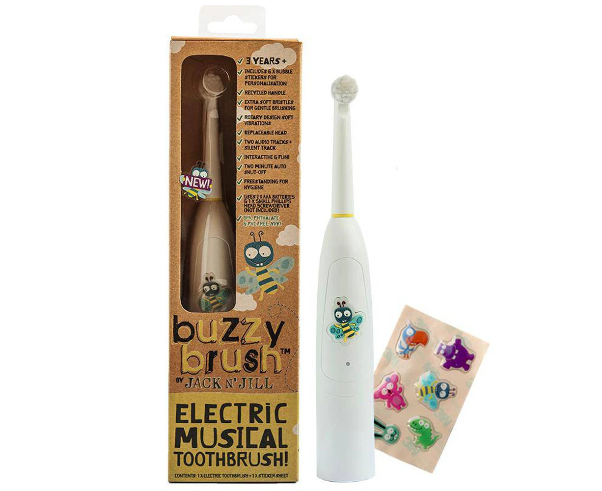 Jack N' Jill Buzzy Brush Electric Musical Toothbrush Kids Dental Oral Care 3y+