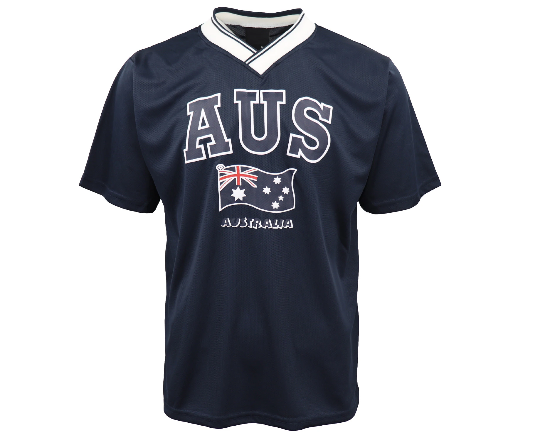 Kids Unisex Jersey T-Shirt Australia Day w Flag Sports Tee Tops Souvenir Gift - Navy