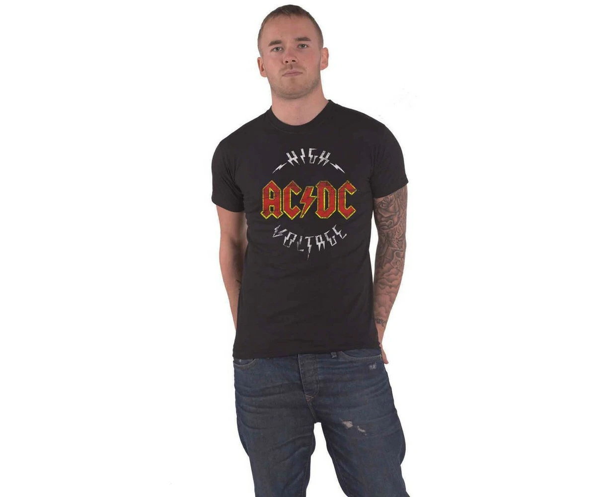 AC/DC Unisex Adult High Voltage T-Shirt (Black) - RO195