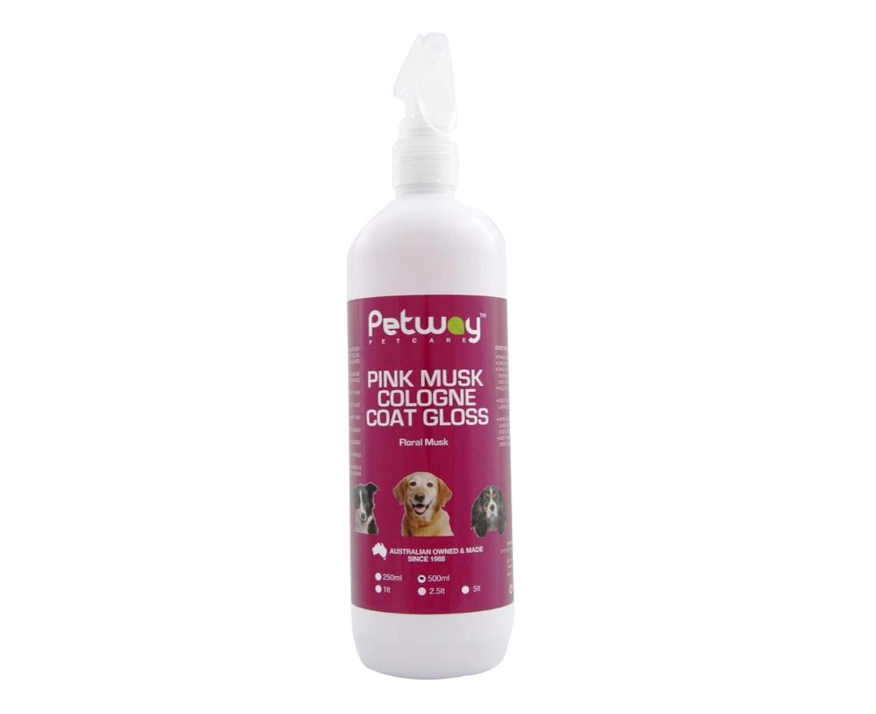 Petway Petcare Pink Musk Cologne Coat Gloss Dog Spray 500ml