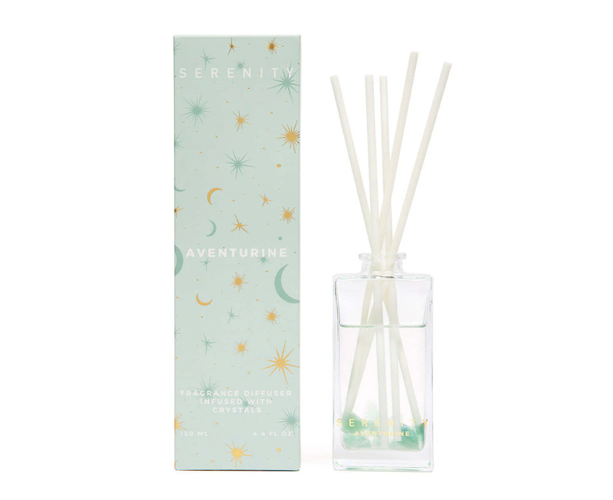 Serenity 130ml Reed Diffuser Scented Home Fragrance/Aroma Crystal Aventurine