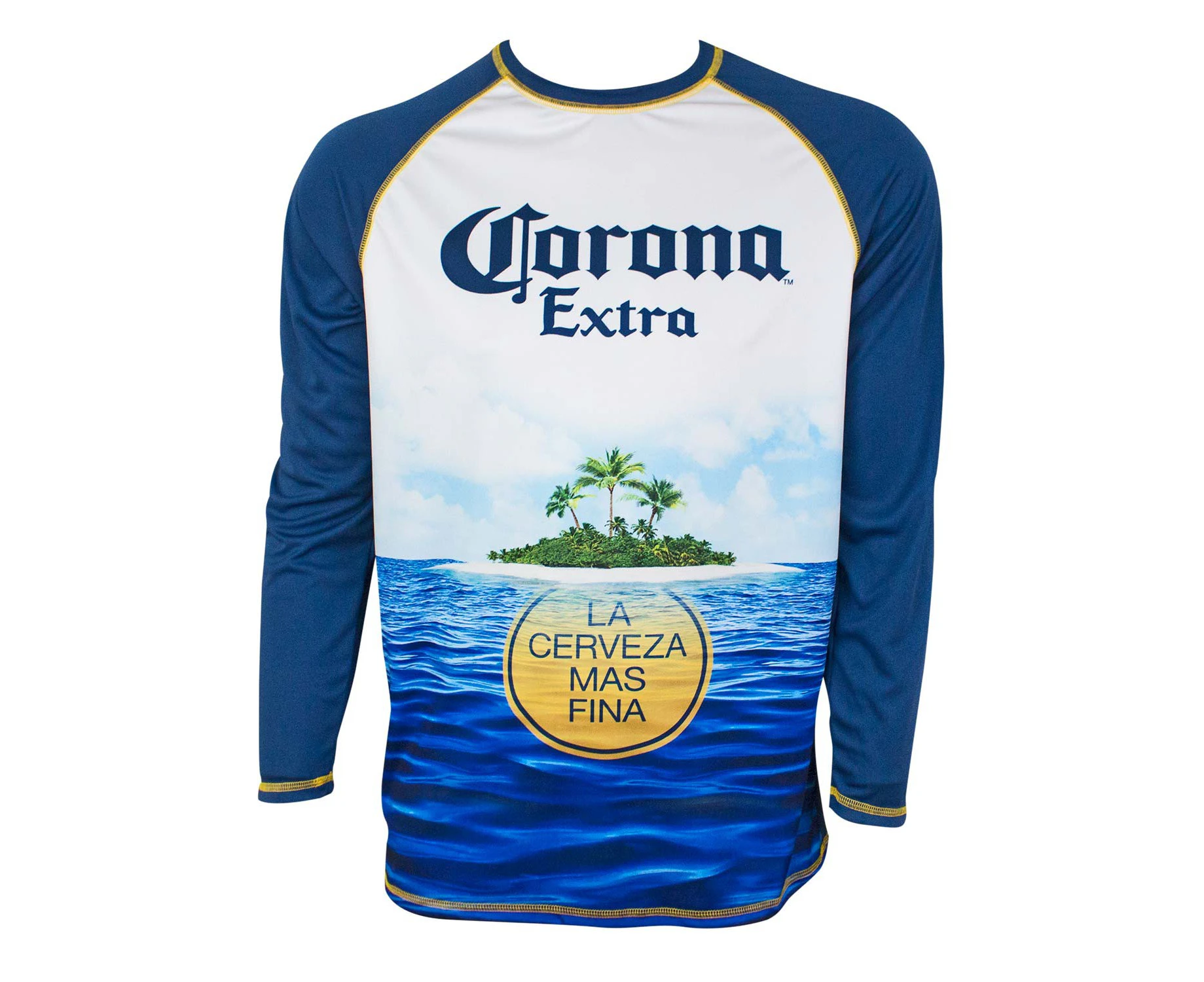 Corona Extra Long Sleeve Men's Rash Guard Tee Shirt