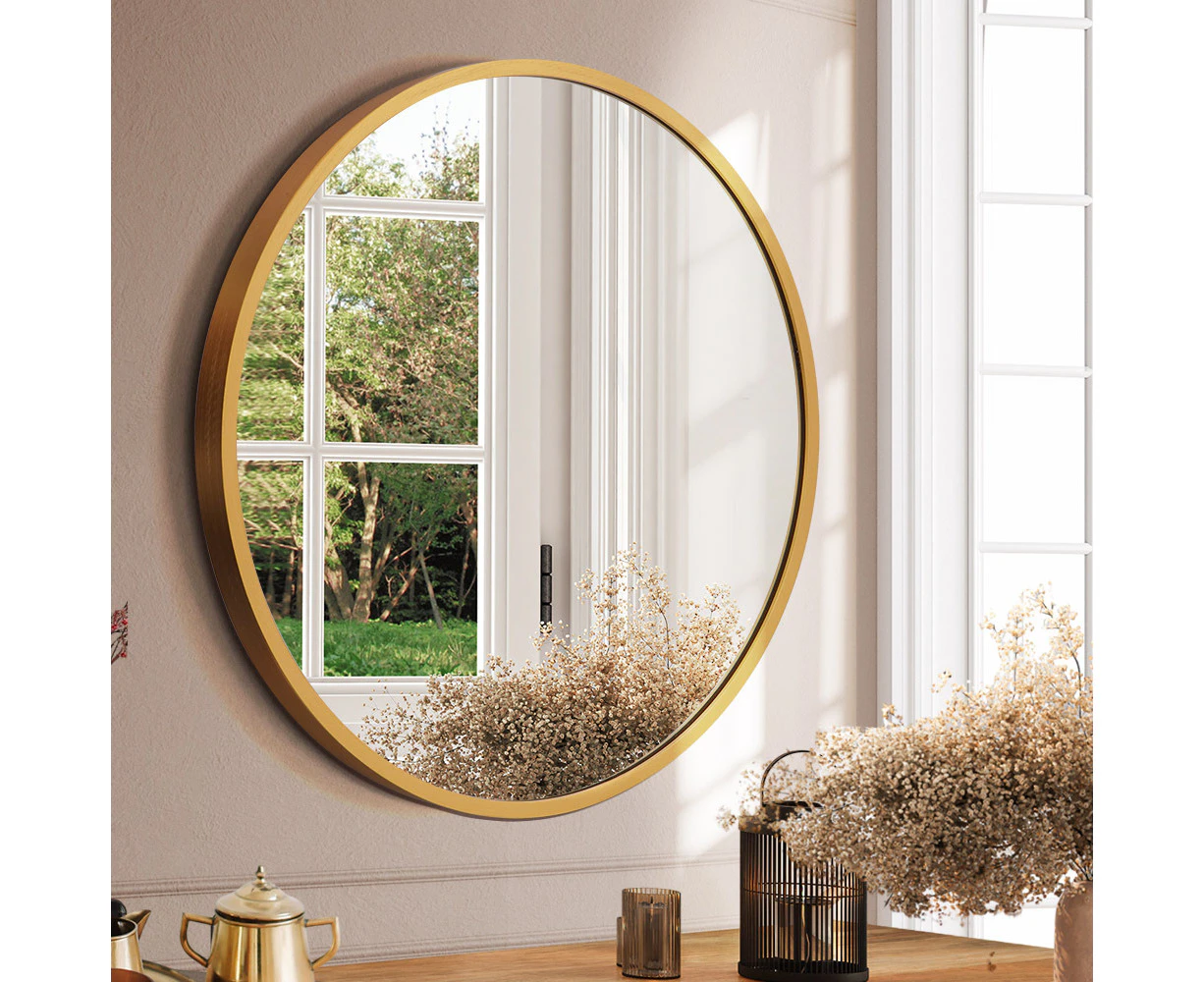 Furb Round Wall Mirror 100cm Gold Circle Vanity Mirror Metal Frame