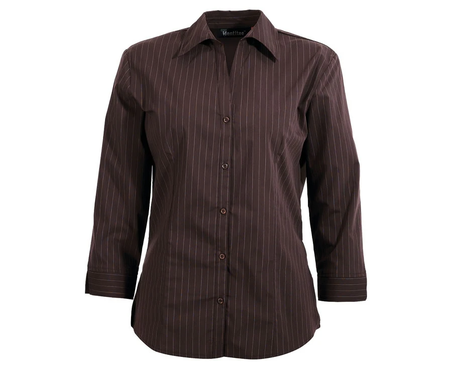 identitee Ladies Fifth Avenue L/S Shirt - Chocolate