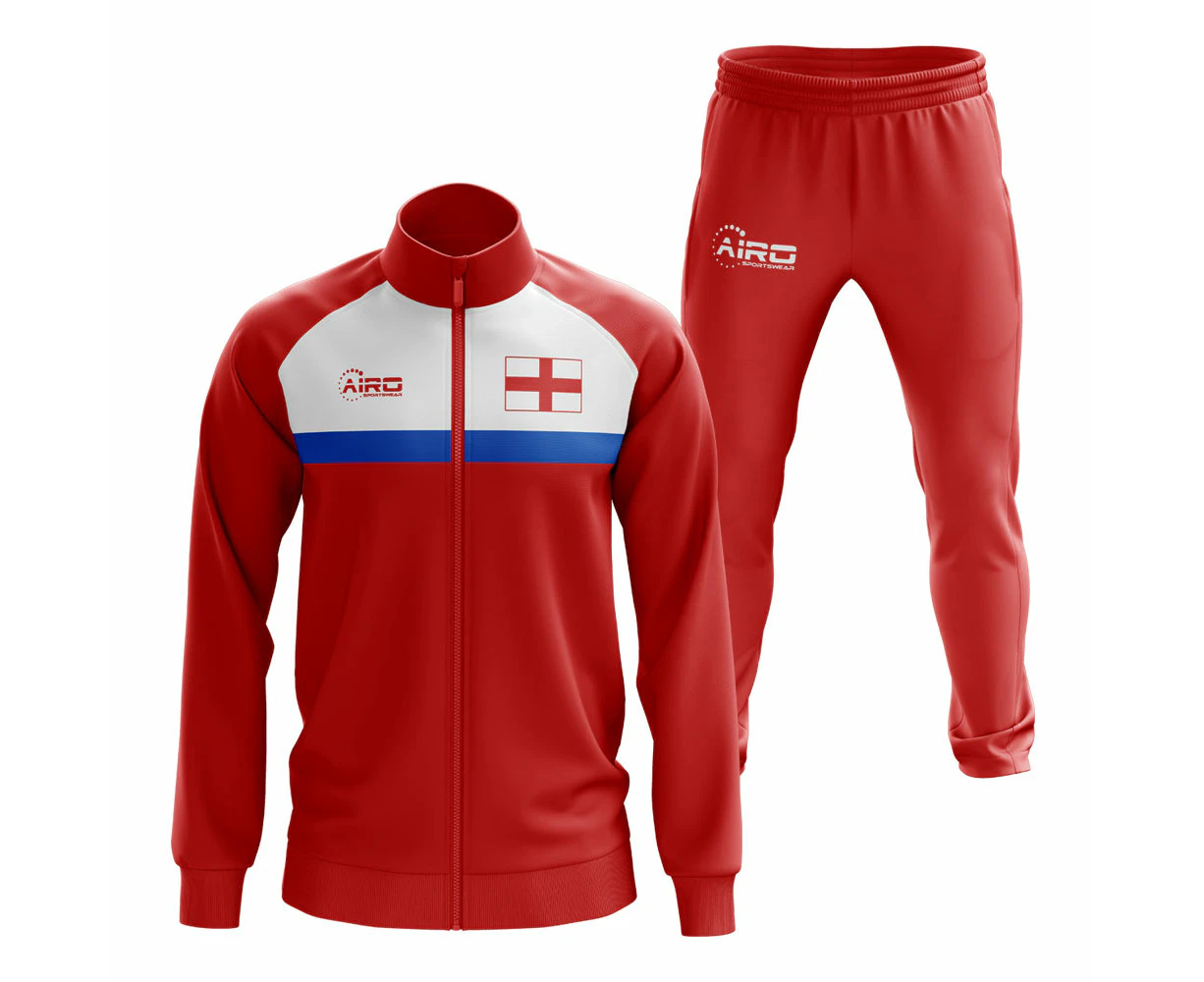 England Concept Football Tracksuit (Red)