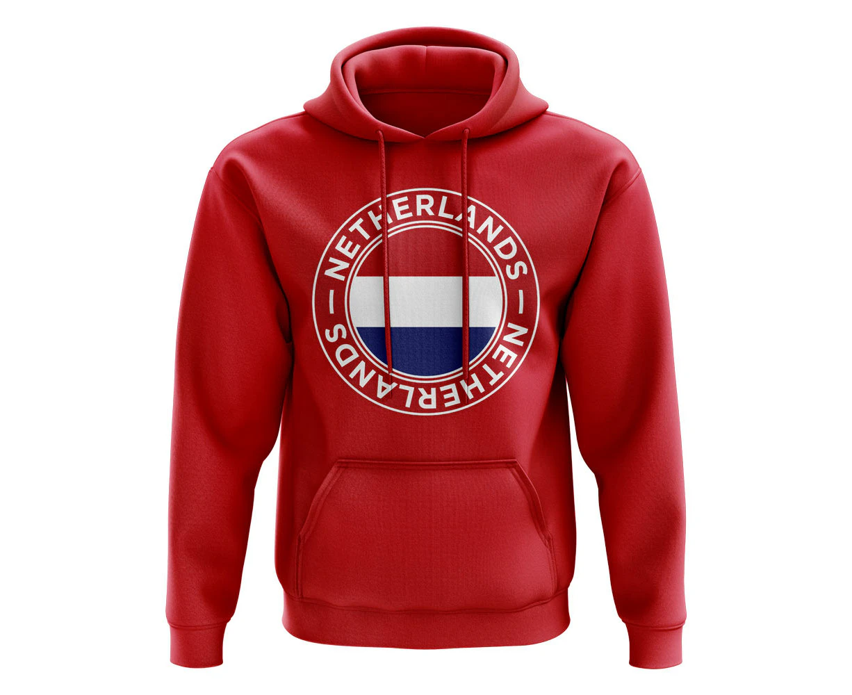 Netherlands Football Badge Hoodie (Red)