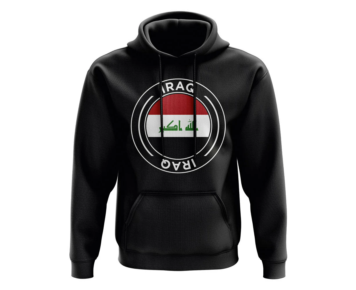 Iraq Football Badge Hoodie (Black)